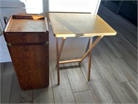 Wood Plant Stand & TV Tray