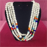 Necklace by Susan Graver - white beads are w