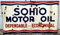 1940s PORCELAIN- SOHIO Motor Oil SIGN- 3ft x 5ft