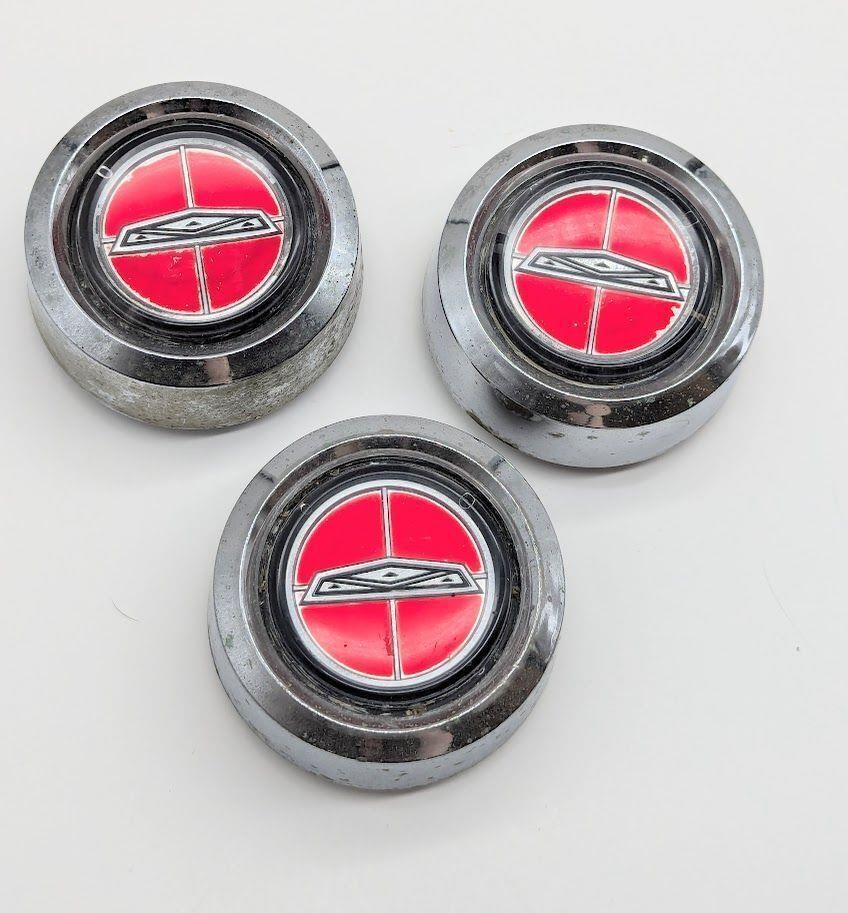 3 Red Magnum 500 Wheel Caps