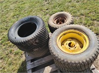 Assorted lawn mower tires