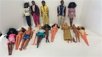 (15) dolls including several 1960s Barbies