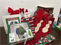 Christmas lot w/adorable vintage long stockings