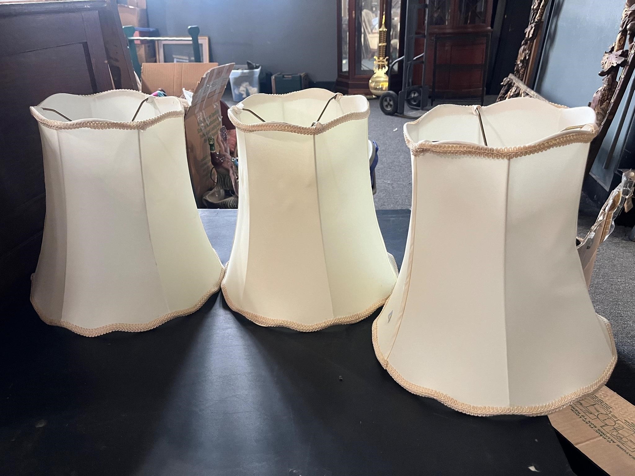 3 vintage lampshades