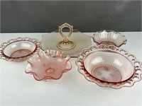 Pickup only Pink Marigold depression glass