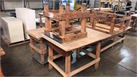 4-Wooden Work Tables, Various Sizes