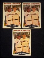 (3) 1960 Topps BB Cards #7 "Master & Mentor"