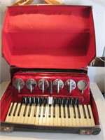 VINTAGE PARROT ACCORDION  WITH CASE- WORKING BUT N