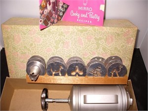 Vintage Mirro Cookie Press & Recipe book