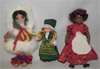 (3) Vintage Handmade Doll Figures: French Black