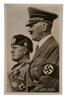 Hilter & Mussolini Postcard