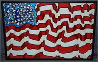 Kip Frace, American Flag, Acrylic/Giclee on Canvas