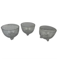 Set of 3 Vintage Crackle Glass Bowls