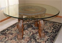 (K) 5' Round Glass Top Dining Table