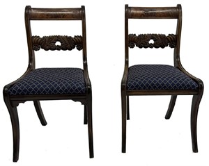 PR OF NYC FEDERAL CHAIRS W/ CARVED SPLATS