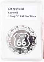 Coin Route 66 Silver Round .999 Fine Silver