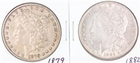Coin 2 Morgan Silver Dollars 1879 & 1882