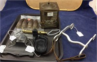 German Inkwell, Portable Scale, Lined Box & More