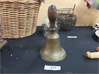 Vintage Brass Bell 10" H x 5.5" w