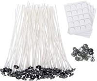 100 Piece Cotton Candle Wick and Sticker Set