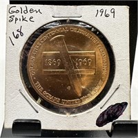 1969 GOLDEN SPIKE MEDAL / TOKEN