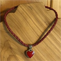Sterling Silver Gemstone Heart Pendant Necklace