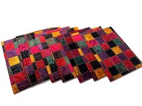 Set of 8 vintage checkered place mats