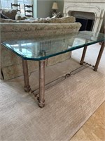 Heavy Glass Top Sofa Table 65x22x26