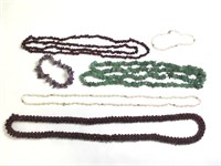 Garnet, Amethyst, Jade & Pearl Necklaces & More