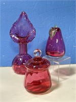 Cranberry Glass Pulpit Vase 9 1/2 " H,