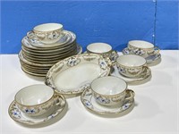 19pc Hand Painted Nippon Bluebird Luncheon Set