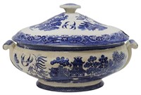 BLUE WILLOW IRONSTONE SOUP TUREEN
