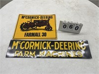(2) Newer McCormick Deering Signs