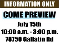 Come Preview! | July 15th 10:00 a.m. - 3:00 p.m.