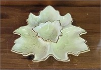 Art Pottery Leaf Chip & Dip Set