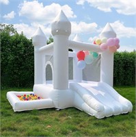 White Bounce House, Bounce House with Blower, Ball