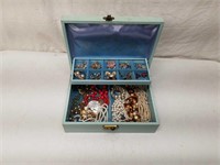 Vintage Jewelry Box w Contents