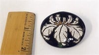 Hand-Crafted Pottery Iris Brooch Pin