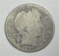 1897-O Barber Silver Half About Good AG