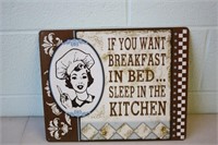 Breakfast in Bed Tin Sign 12 x 15