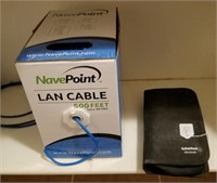 Box Of LAN Cable & Splinkteck RJ1 Tool Kit