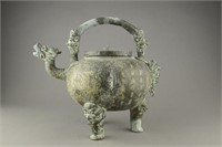 Chinese Archaic Bronze Waterpot with Three Legs