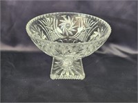 BOHEIAN SQUARE FOOTED LEAD CRYSTAL COMPOTE