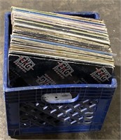 (JT) Milk Crate of Vinyl Records Including tons