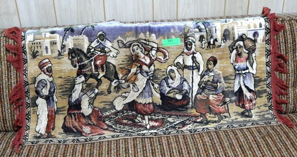 Middle Eastern tapestry rug 38x20