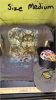 Wolf Tshirt with Lego hat and conductor hat