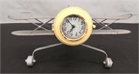 Metal Airplane Clock approx 19"W x 13"D x 10" H