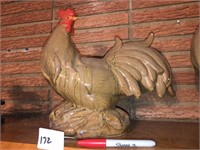 Large Ceramic Glazed Rooster (12"Tall)