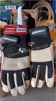 LARGE HUSKEY WATER RESISTANT LEATHER WORK GLOVES