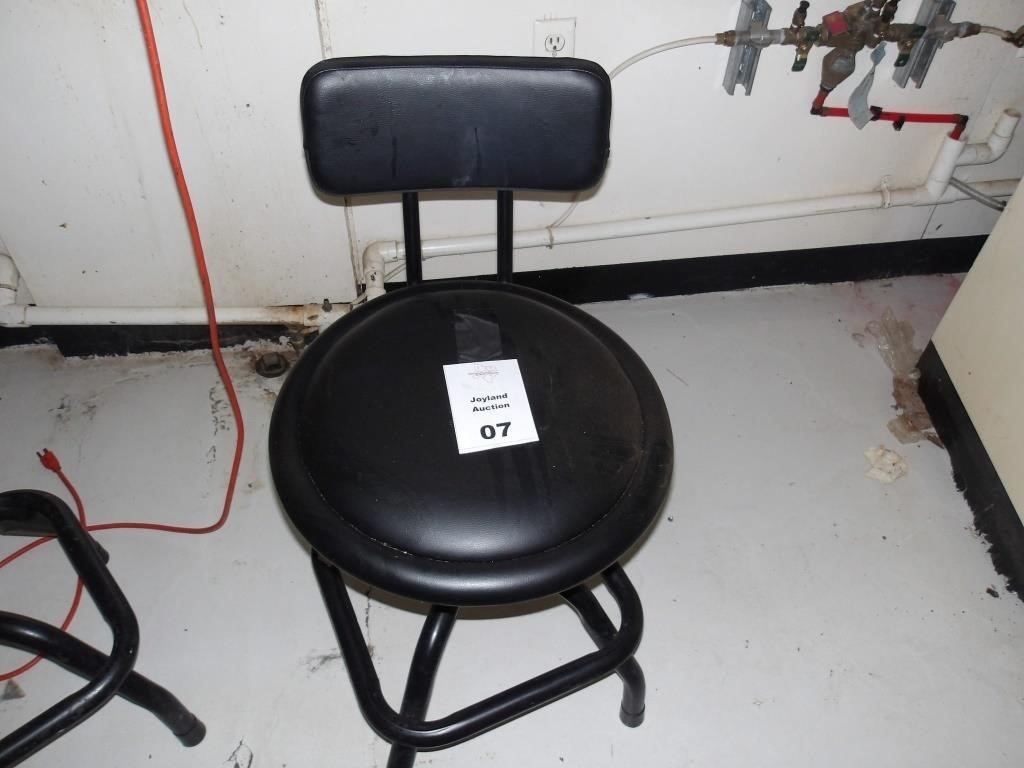 Swivel Shop Stool with Backrest